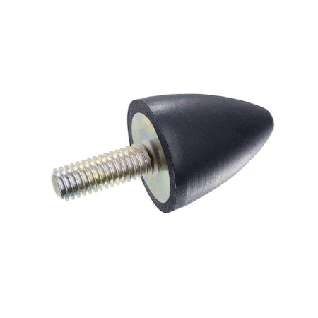 J.W. Winco GN353.1-51-57-3/8X16-55 Rubber Bumper Cone Steel, Threaded Stud 353.1-51-57-3/8-55